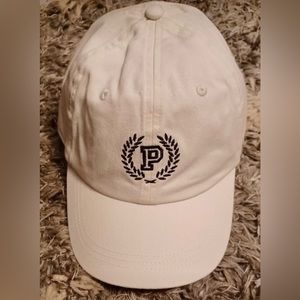 BRAND NEW! Victoria's Secret Pink Baseball Snap Back Hat in Beige w/ Black logo